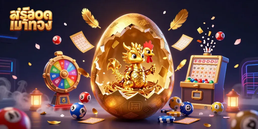 Play exciting games at สล็อตแท้ตรง while enjoying a vibrant 3D casino scene featuring golden characters and dynamic elements.