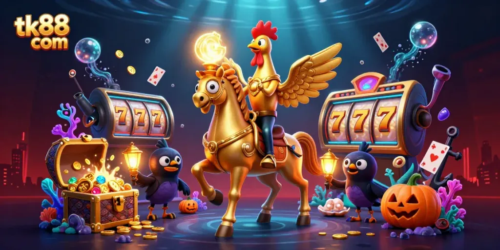 Engage with thrilling gaming at tk88 com featuring dynamic characters in a stunning casino environment.