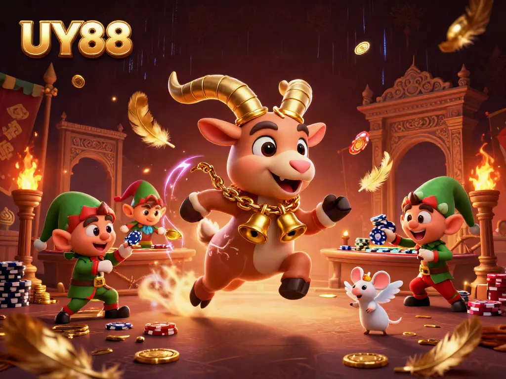 Experience the thrilling ambiance at UY88 casino with unique characters in action.