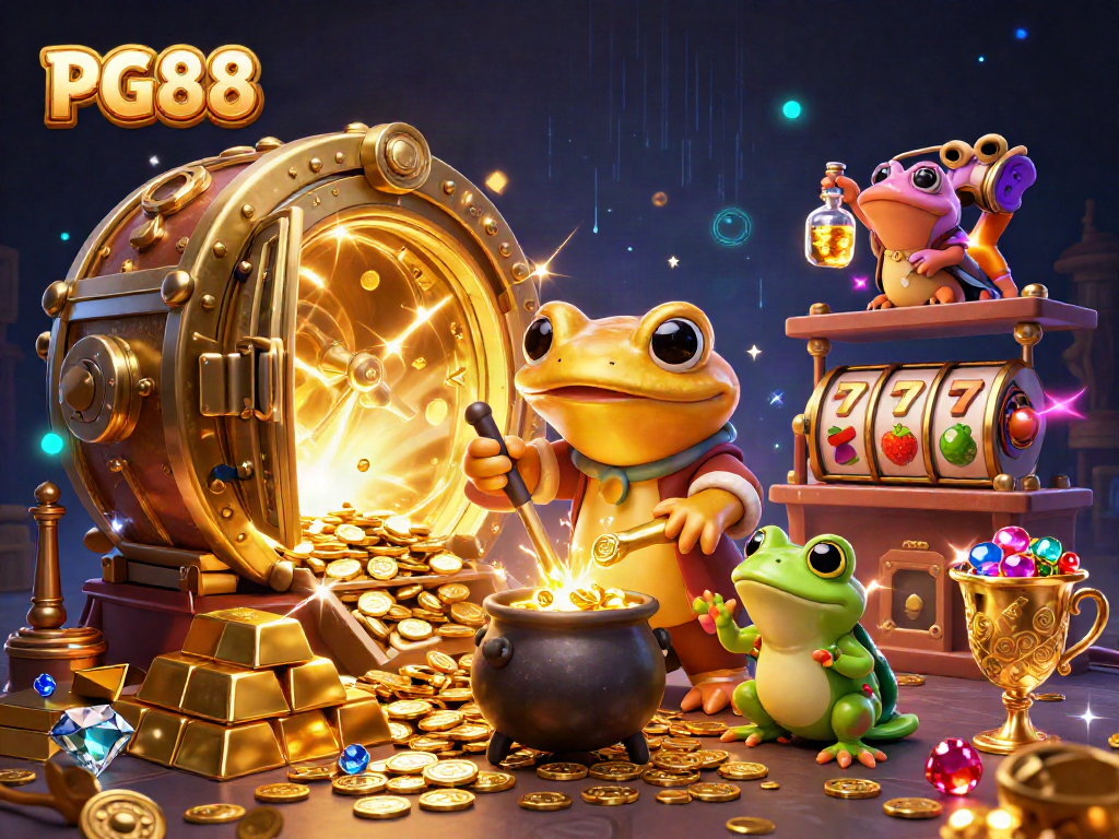 Transmuting gold coins at PG88 casino, a golden salamander and apprentice in action