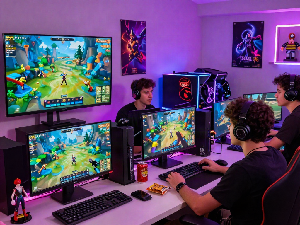 Players enjoying immersive porn games in a vibrant, social gaming environment.