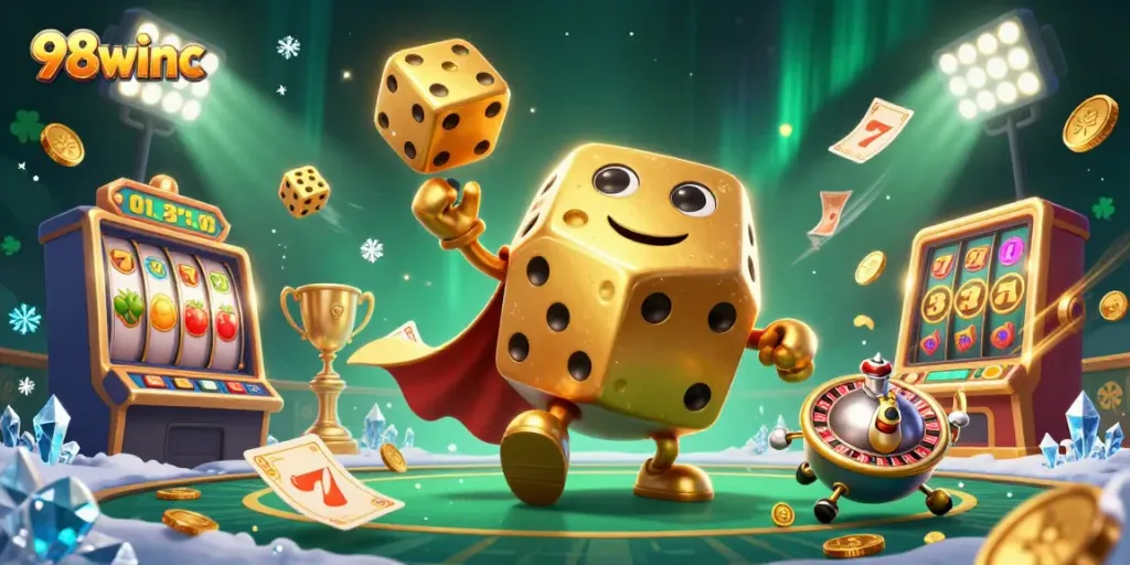 Experience exhilarating gameplay with 98winc in this vibrant slot machine scene.