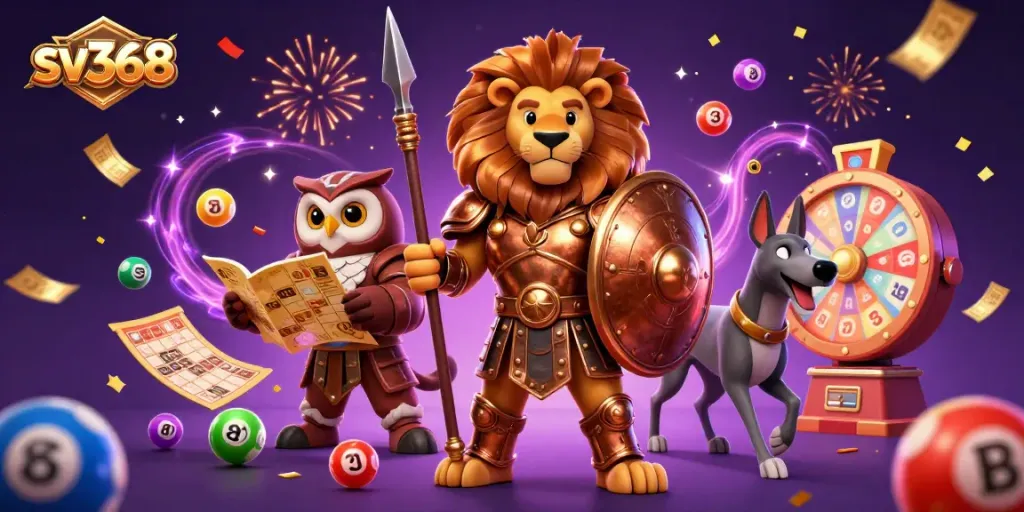 Experience the excitement of sv368 with a lively depiction of gambling action, showcasing vibrant game elements.