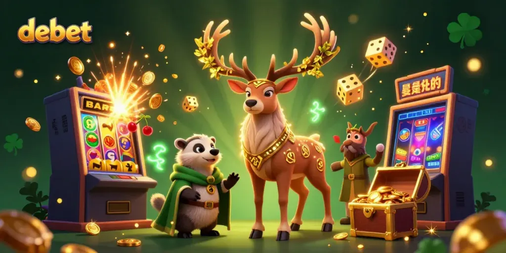 Experience the dynamic world of debet with a vibrant casino atmosphere featuring a druid and badger.