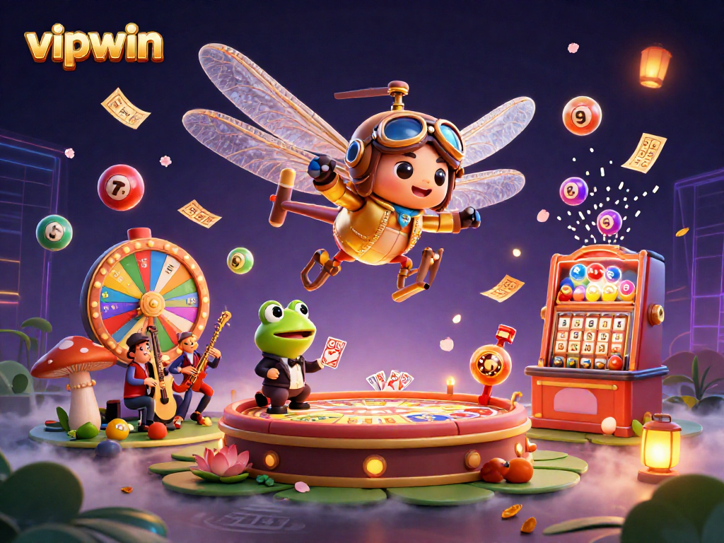 Engage with thrilling vipwin casino adventures amid vibrant lottery balls and lively characters.