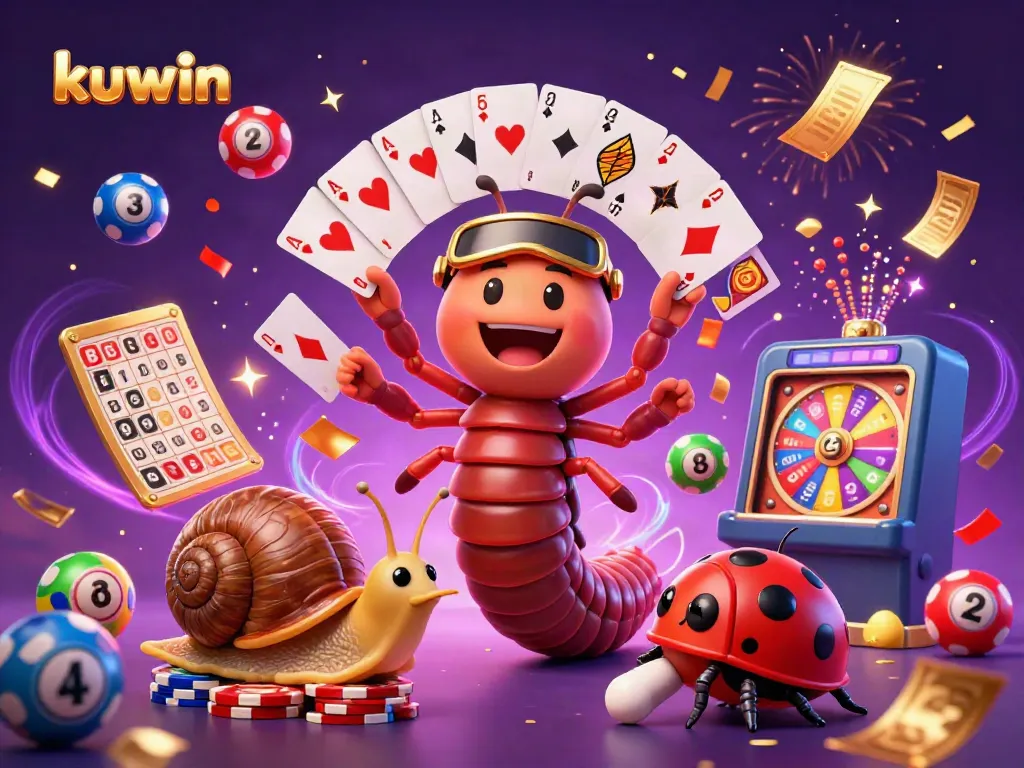 Kuwin's casino atmosphere comes alive with a colorful millipede dealer and dynamic game elements.