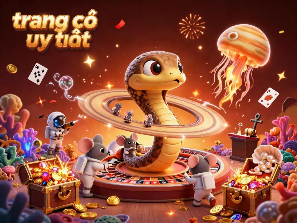 Experience the excitement of trang cá cược uy tín as tiny astronaut mice bet on a roulette-style Saturn, surrounded by treasures and vibrant colors.