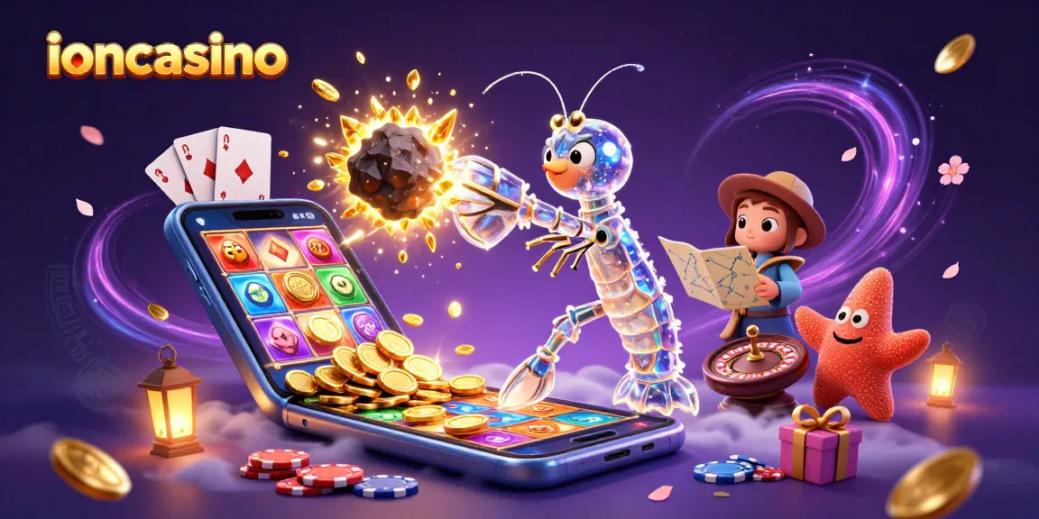 Experience thrilling wins with ioncasino's vibrant 3D casino gaming explosion of gems and coins.