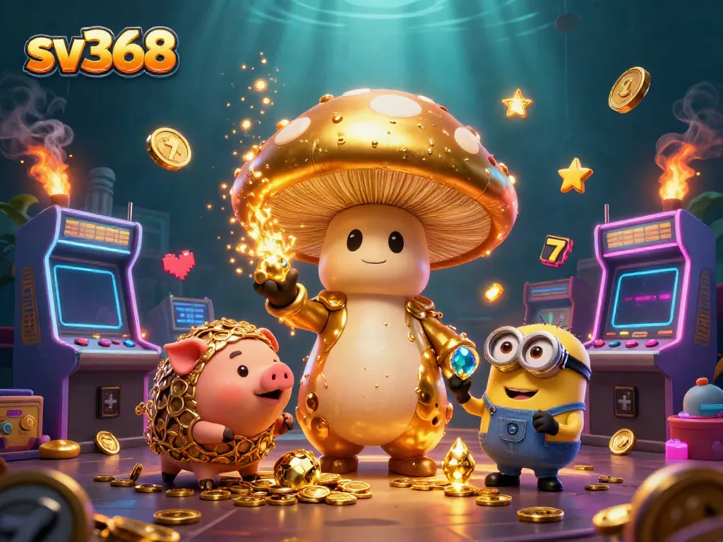Experience big wins at SV368 with a dynamic golden mushroom wizard and gaming themes.