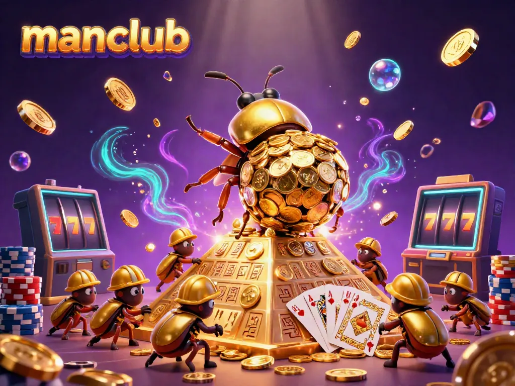 Experience thrilling gambling with manclub in this vibrant casino-themed illustration.