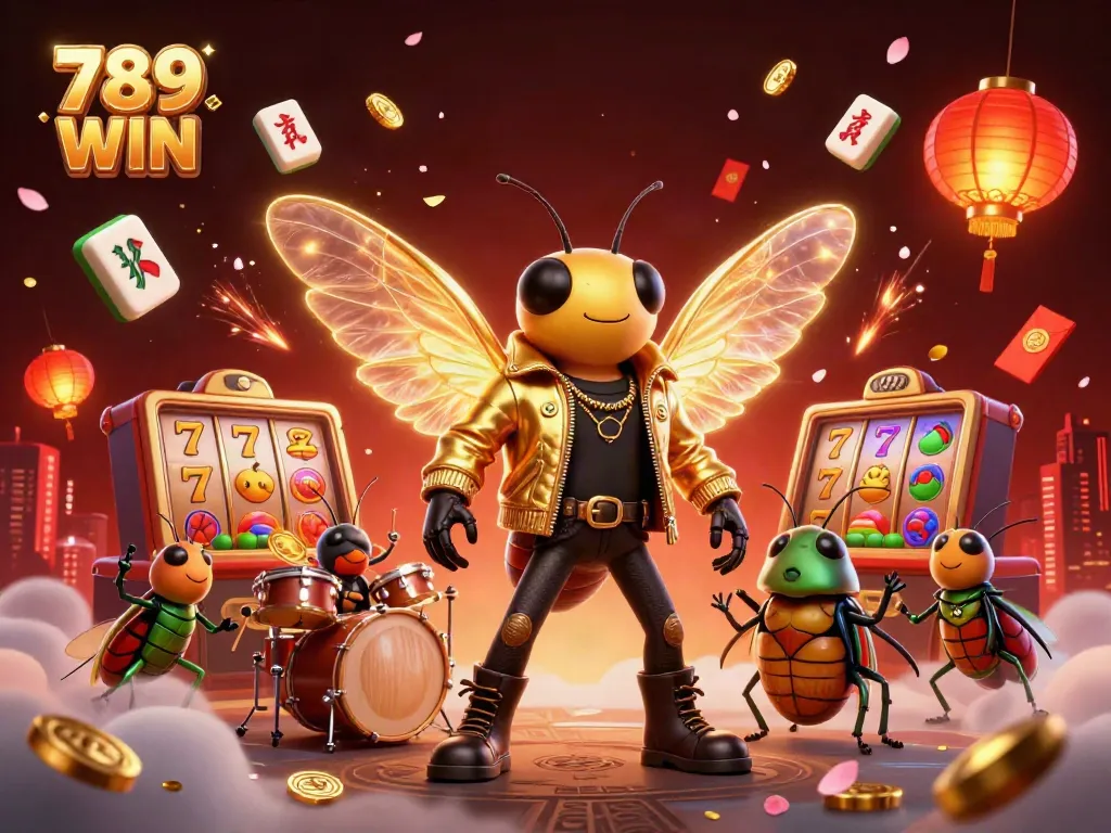 Experience thrilling wins at 789 WIN with vibrant casino-themed 3D artwork featuring dynamic characters and a rich visual backdrop.