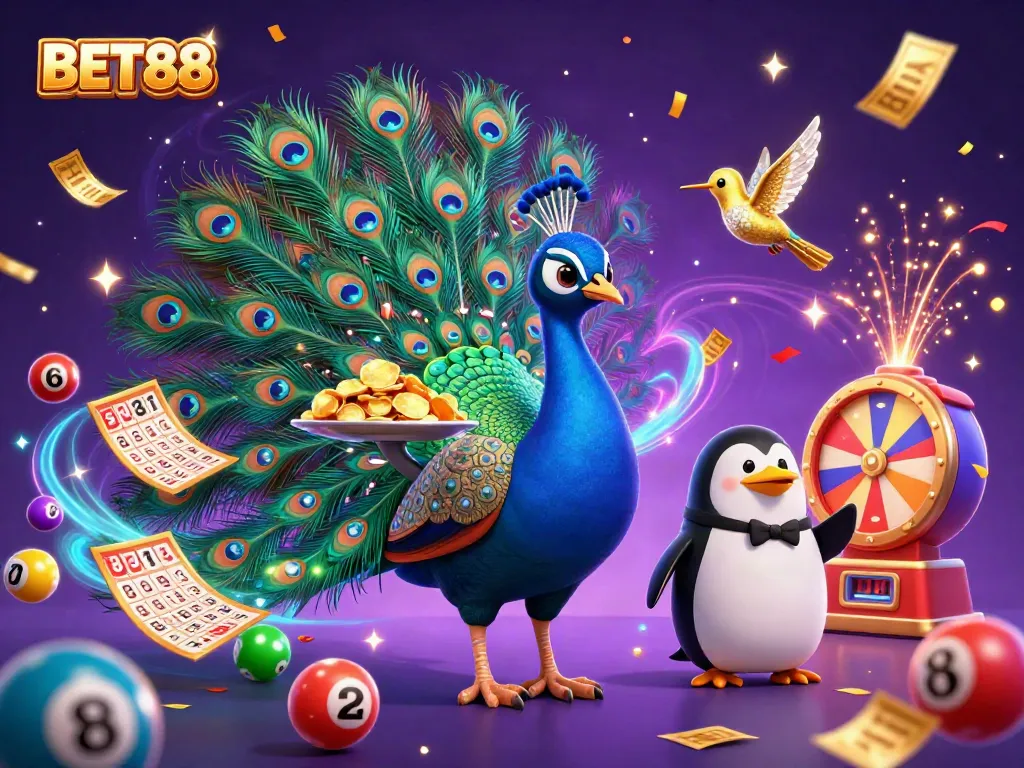 Trải nghiệm BET88 với hình ảnh đầy sắc màu về những trò chơi may mắn và thưởng lớn.